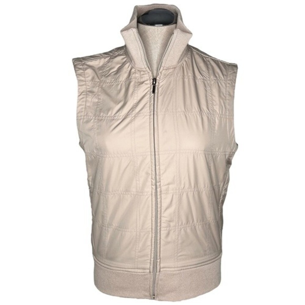 Patagonia Water Girl Vest sz M * Khaki Tan Fleece Lined Lightweight Quilted